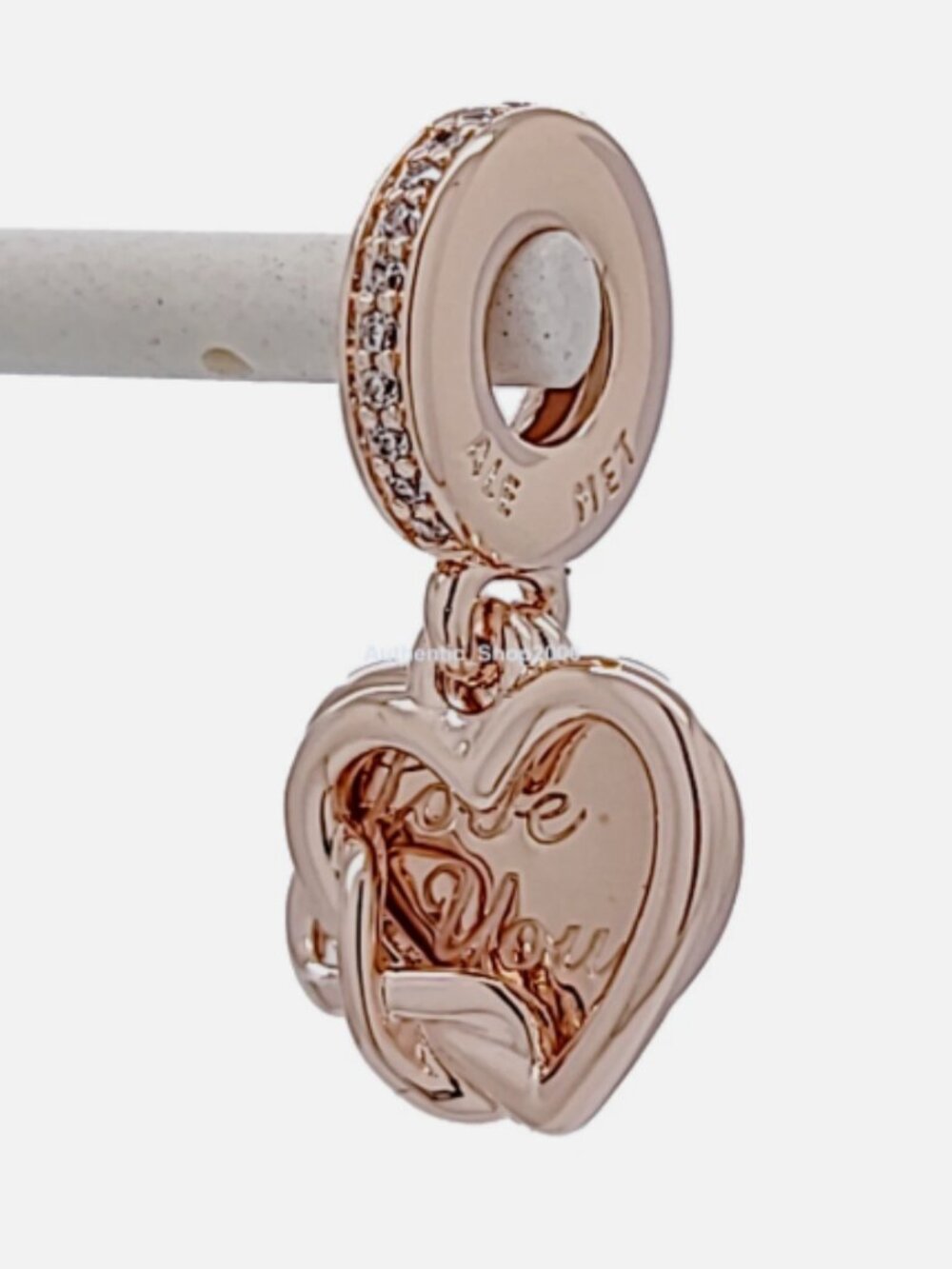 New Pandora S925 Ale Met Rose Gold Love You Heart Infinity Dangle Charm
